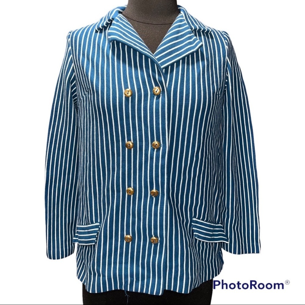 Vintage Striped Double Breasted Blazer